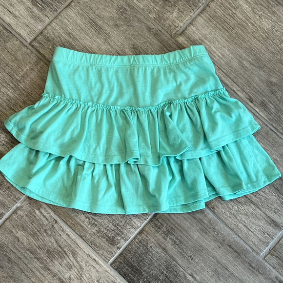 Green Soda Girls Skirt Skort Aqua Blue Ruffle Layered Pull On Casual Cute MD 7/8 - Picture 2 of 4